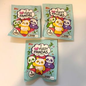 Topps I love Fuzzy Pandas mini figure and sticker bundle of (3) blind bags new